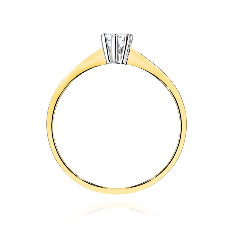 Pierścionek W0256 Diament 0,20ct żółte złoto