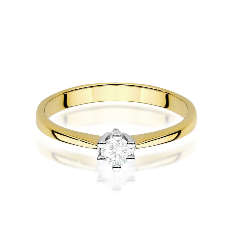Pierścionek W0256 Diament 0,20ct żółte złoto