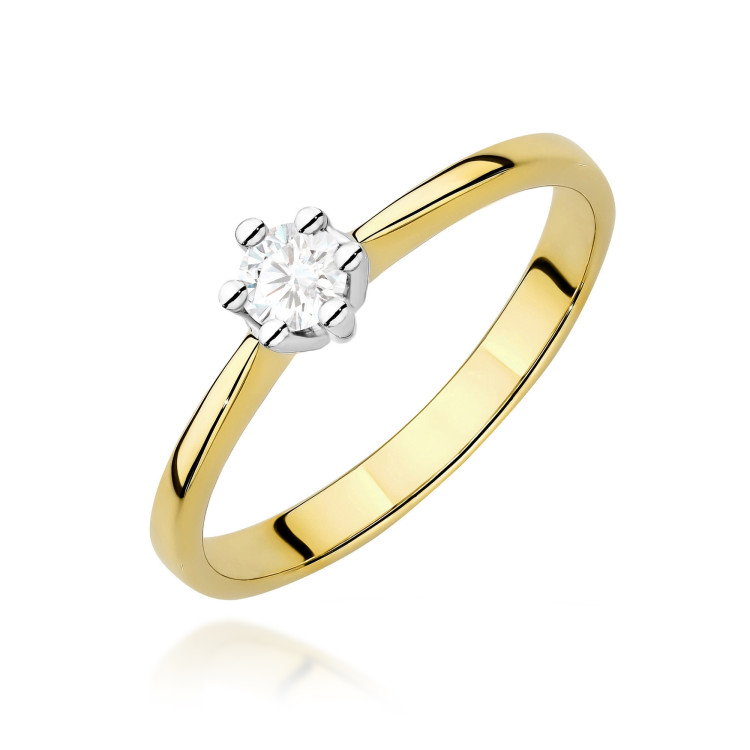 Pierścionek W0256 Diament 0,20ct żółte złoto