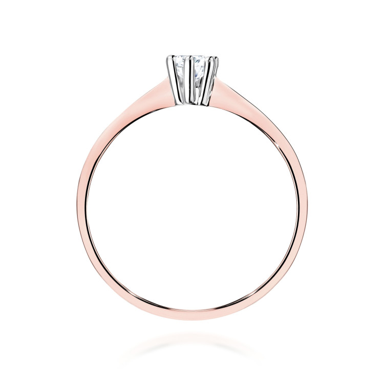 Pierścionek W0256 Diament Laboratoryjny 0,15ct różowe złoto