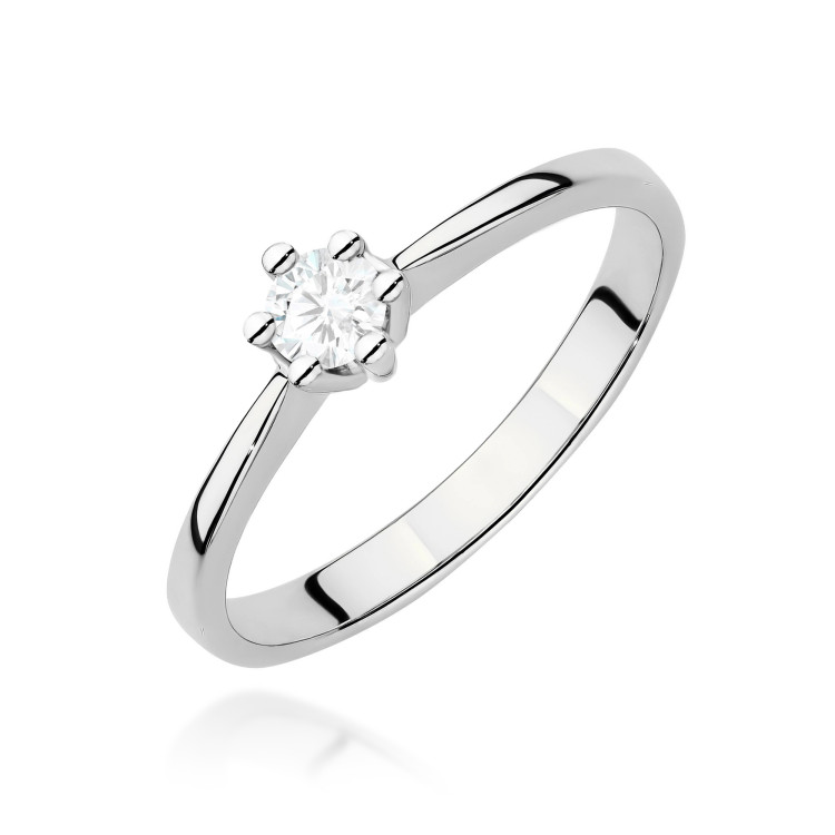 Pierścionek W0256 Diament 0,20ct białe złoto