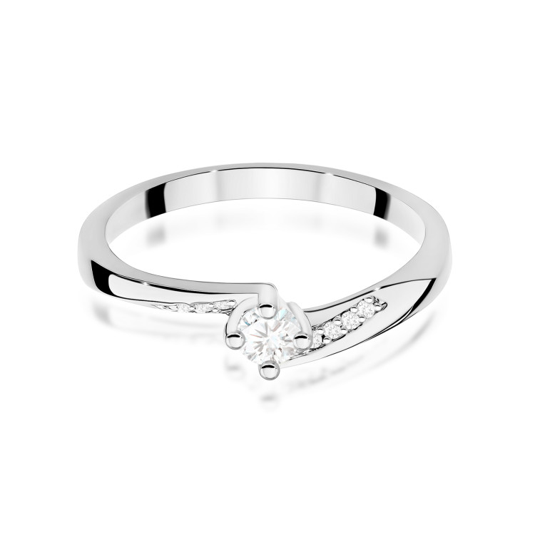 Pierścionek W0262 Diament 0,10ct białe złoto