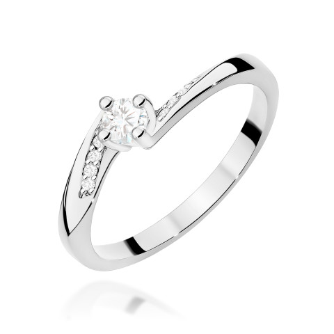 Pierścionek W0262 Diament 0,10ct białe złoto