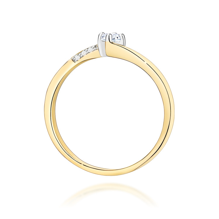 Pierścionek W0262 Diament 0,10ct żółte złoto