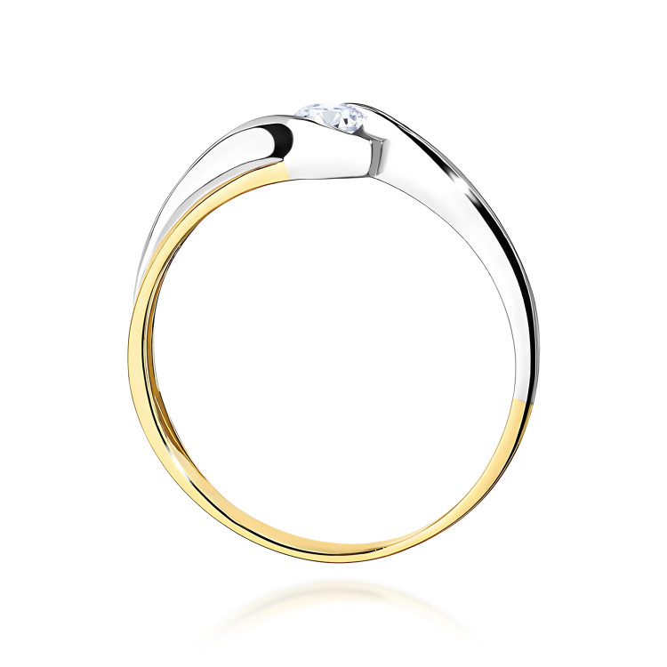 Pierścionek W0278 Diament Laboratoryjny 0,15ct żółte złoto