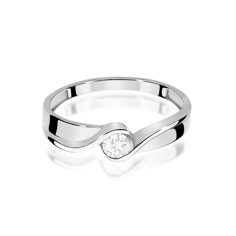 Pierścionek W0278 Diament Laboratoryjny 0,15ct białe złoto