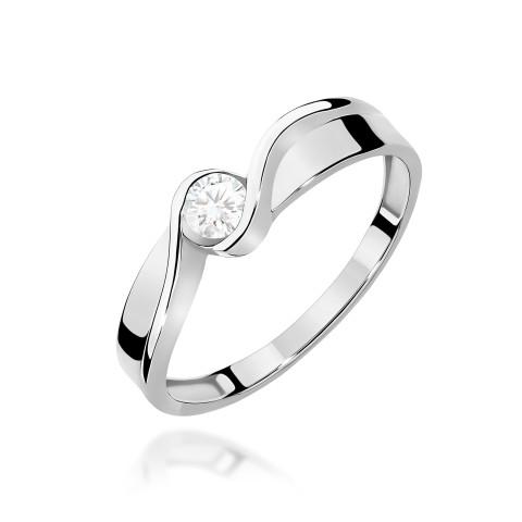 Pierścionek W0278 Diament Laboratoryjny 0,15ct białe złoto