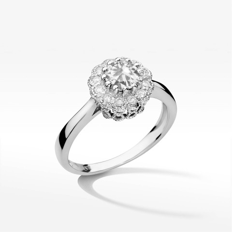 Pierścionek W0284 Diament laboratoryjny 0,67ct białe złoto