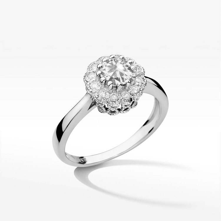 Pierścionek W0284 Diament laboratoryjny 0,67ct białe złoto