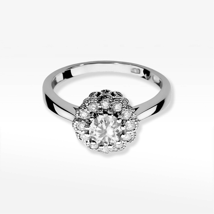 Pierścionek W0284 Diament laboratoryjny 0,67ct białe złoto