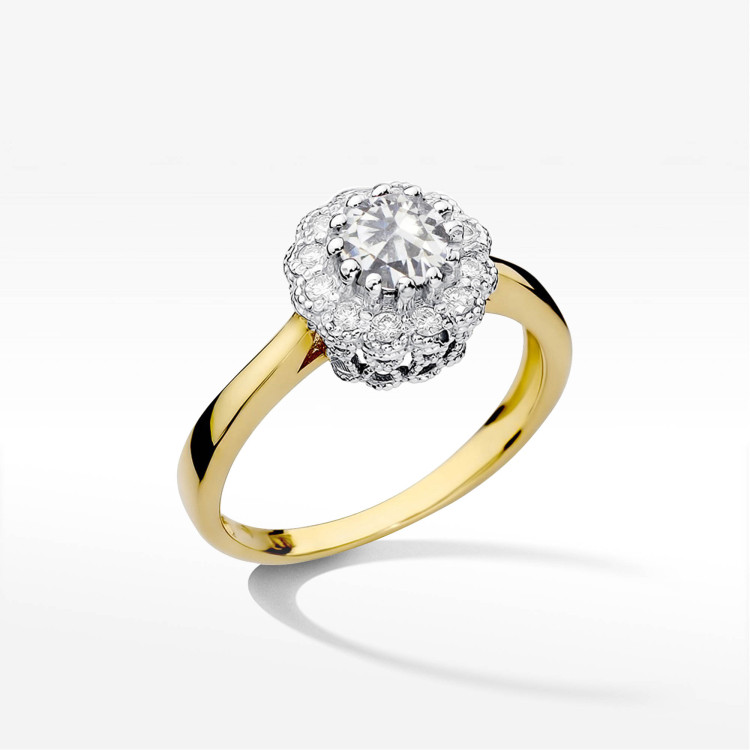 Pierścionek W0284 Diament laboratoryjny 0,67ct żółte złoto