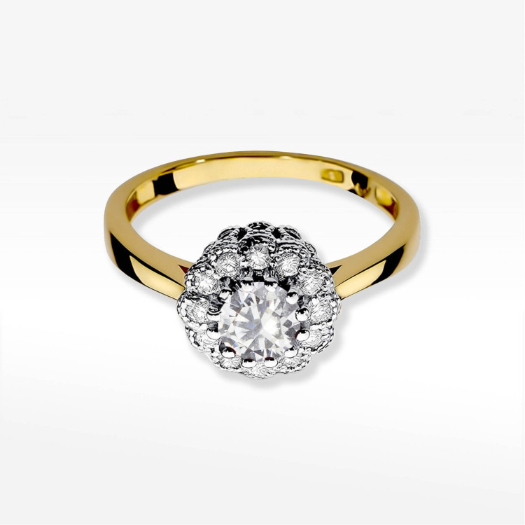 Pierścionek W0284 Diament laboratoryjny 0,67ct żółte złoto