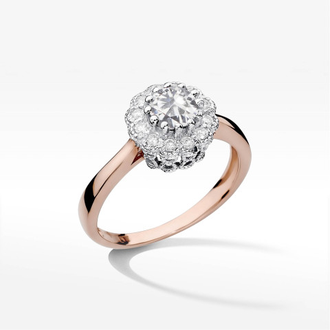 Pierścionek W0284 Diament laboratoryjny 0,50ct różowe złoto
