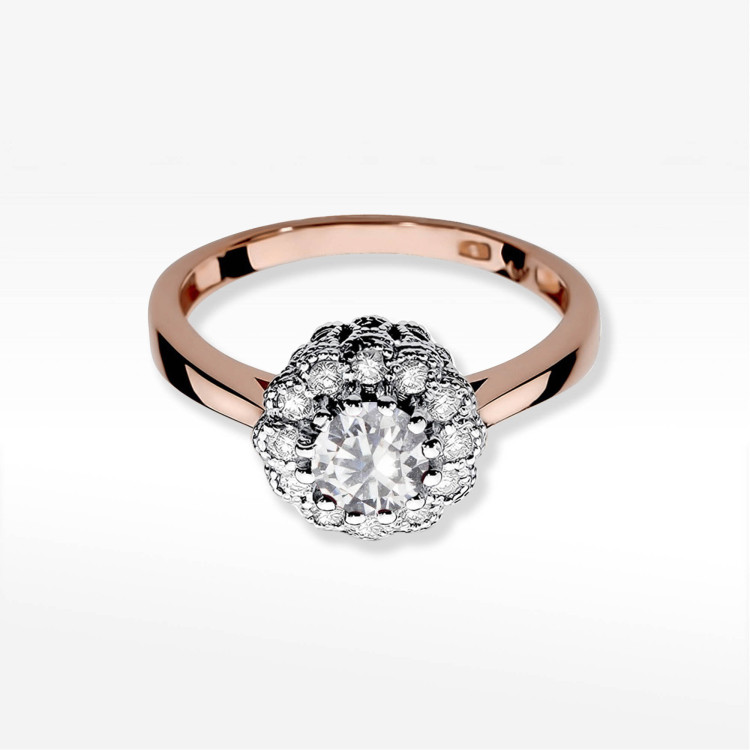 Pierścionek W0284 Diament laboratoryjny 0,50ct różowe złoto
