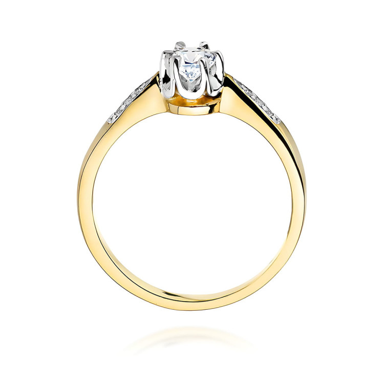Pierścionek W0291 Diament Laboratoryjny 0,25ct żółte złoto