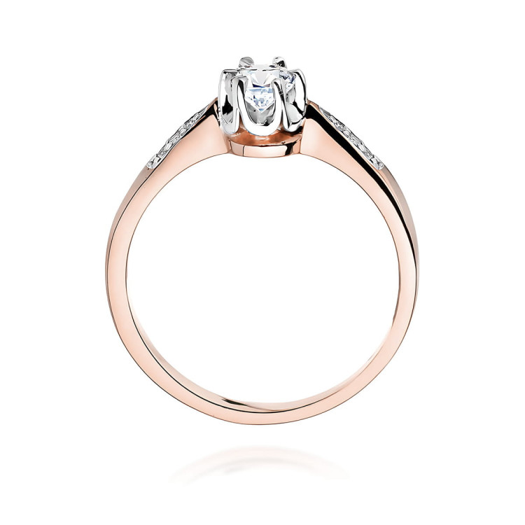 Pierścionek W0291 Diament 0,28ct różowe złoto