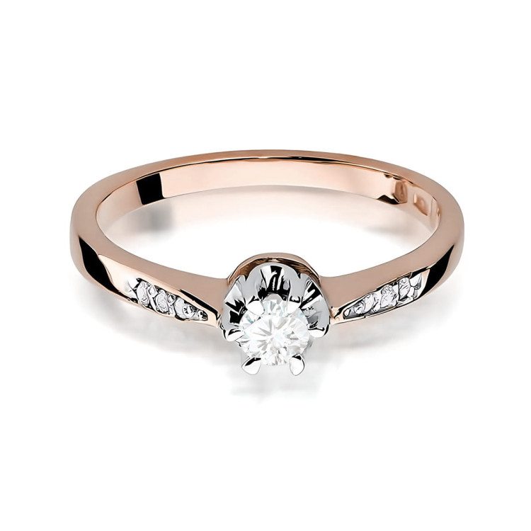 Pierścionek W0291 Diament 0,28ct różowe złoto