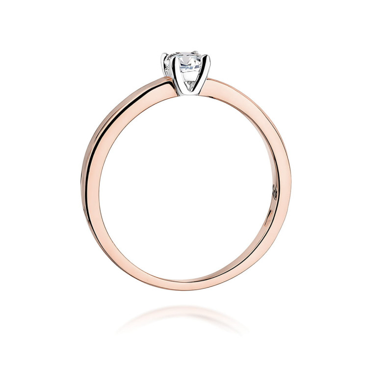 Pierścionek W0292 Diament 0,15ct różowe złoto