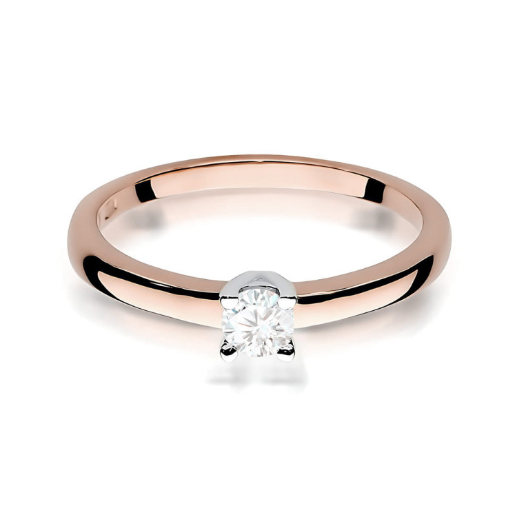 Pierścionek W0292 Diament Laboratoryjny 0,20ct różowe złoto