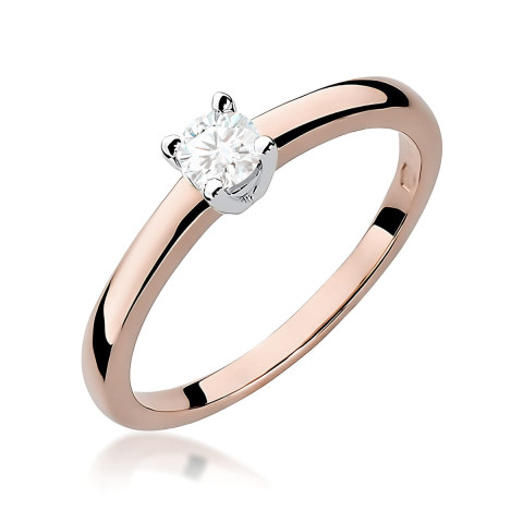 Pierścionek W0292 Diament Laboratoryjny 0,25ct różowe złoto