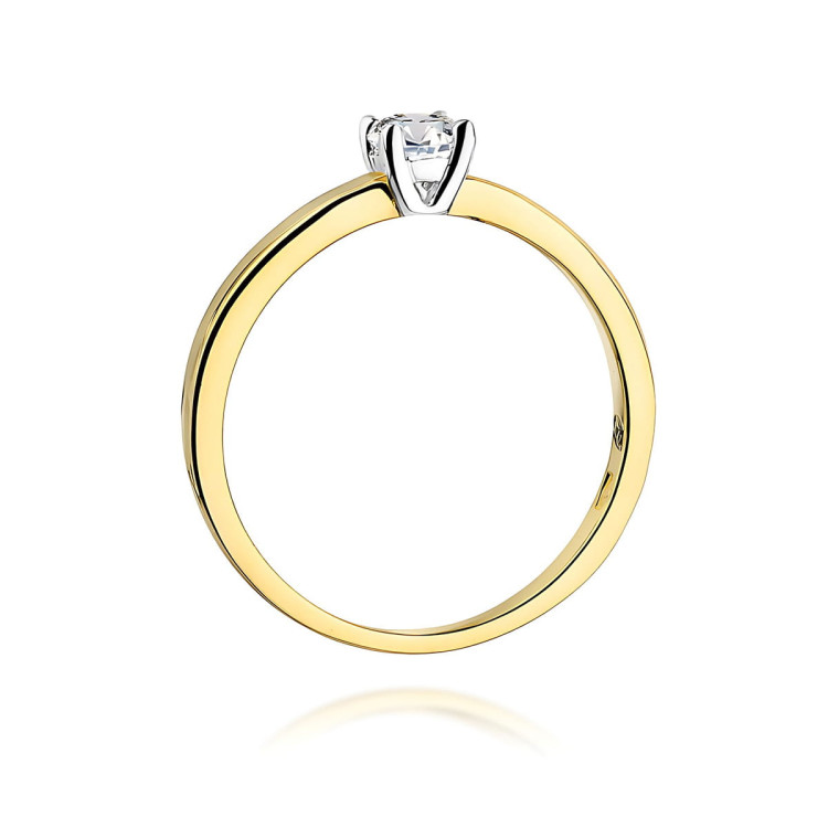Pierścionek W0292 Diament Laboratoryjny 0,25ct żółte złoto
