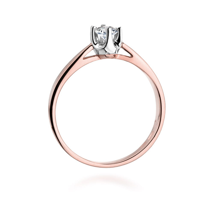 Pierścionek W0293 Diament 0,20ct różowe złoto