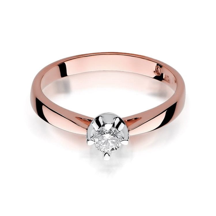 Pierścionek W0293 Diament 0,20ct różowe złoto