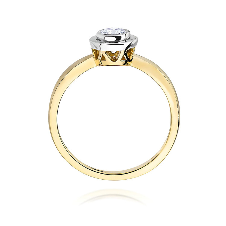 Pierścionek W0294 Diament Laboratoryjny 0,20ct żółte złoto