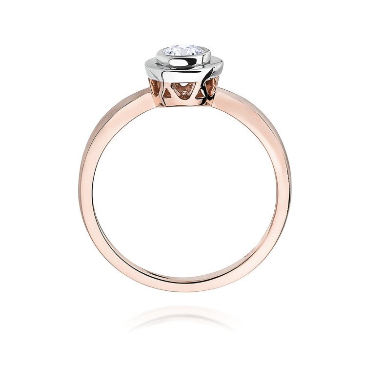 Pierścionek W0294 Diament Laboratoryjny 0,20ct różowe złoto