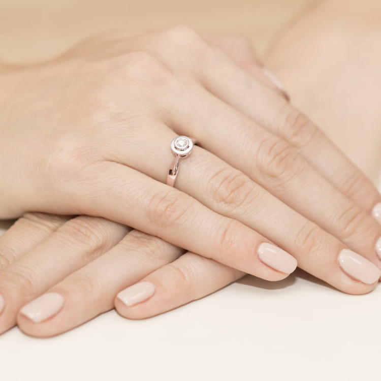 Pierścionek W0294 Diament 0,20ct różowe złoto
