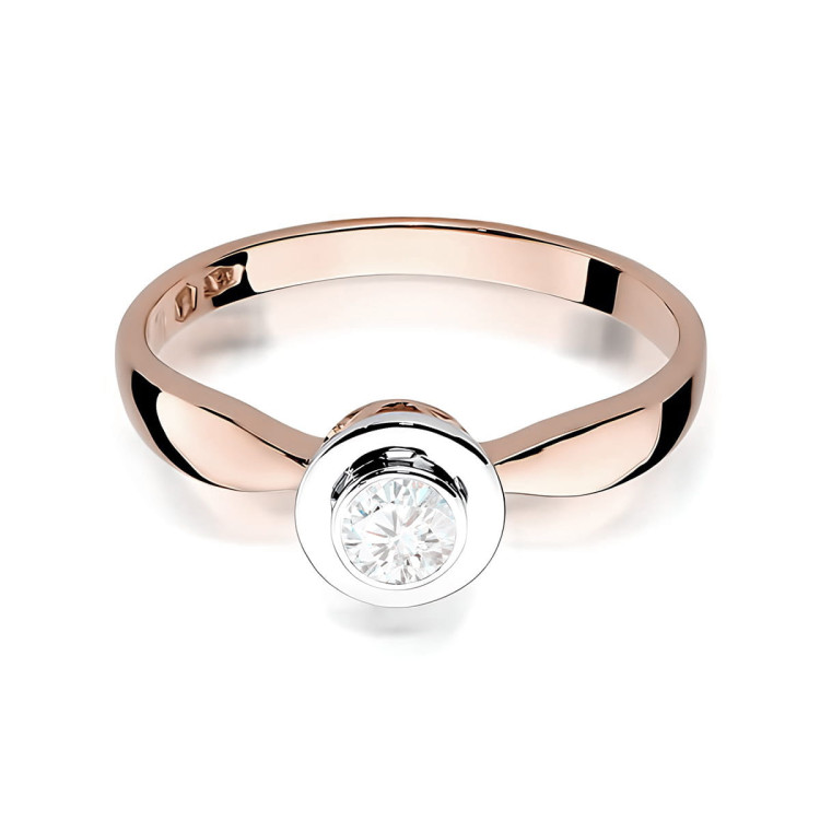 Pierścionek W0294 Diament 0,20ct różowe złoto