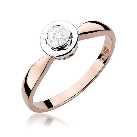 Pierścionek W0294 Diament 0,15ct różowe złoto