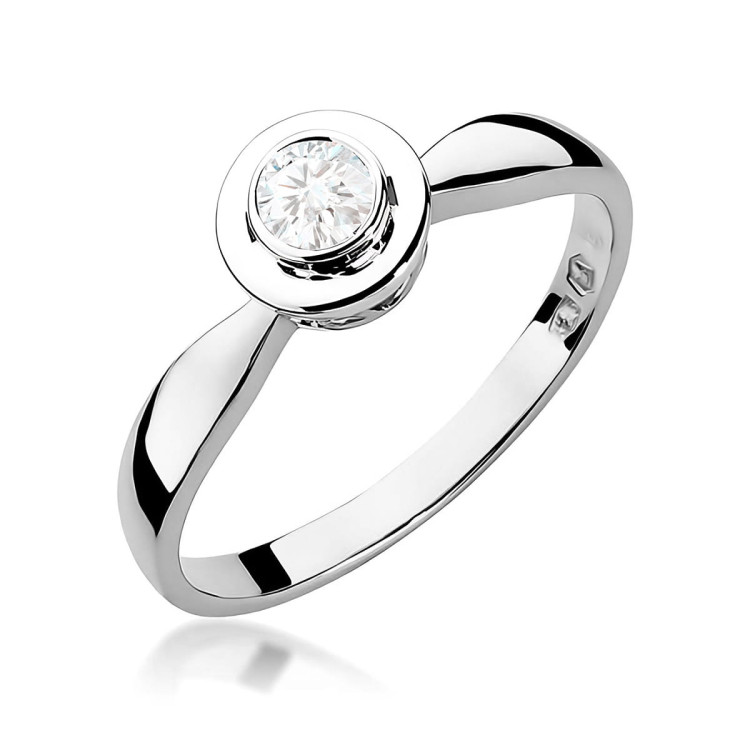 Pierścionek W0294 Diament Laboratoryjny 0,20ct białe złoto