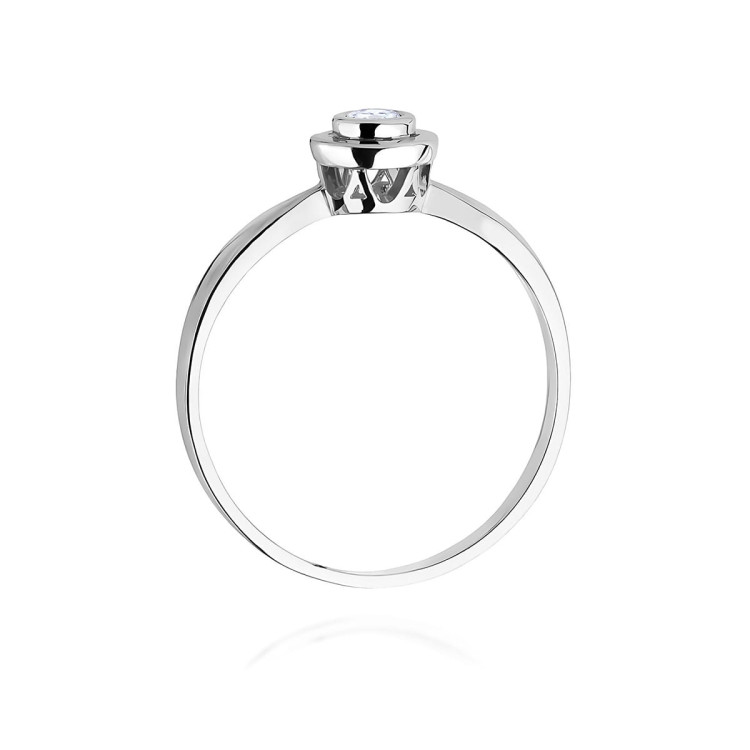 Pierścionek z białego złota z diamentem laboratoryjnym - próba 585 0,10CT w0294.B3.LDW.01