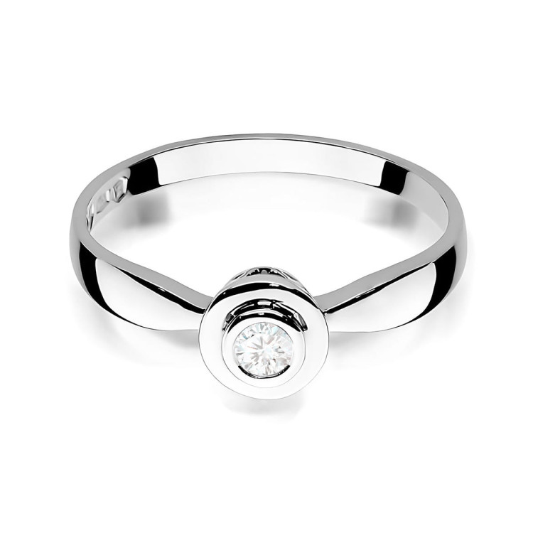 Pierścionek z białego złota z diamentem laboratoryjnym - próba 585 0,10CT w0294.B3.LDW.01