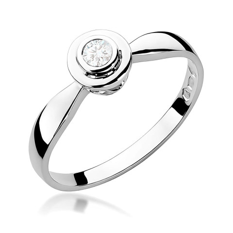 Pierścionek z białego złota z diamentem laboratoryjnym - próba 585 0,10CT w0294.B3.LDW.01