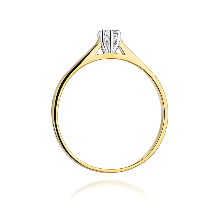 Pierścionek W0311 Diament 0,09ct żółte złoto