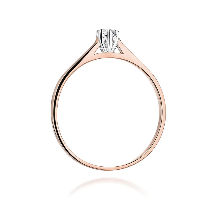 Pierścionek W0311 Diament 0,09ct różowe złoto