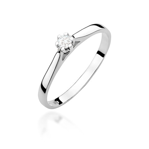 Pierścionek W0311 Diament Laboratoryjny 0,10ct białe złoto
