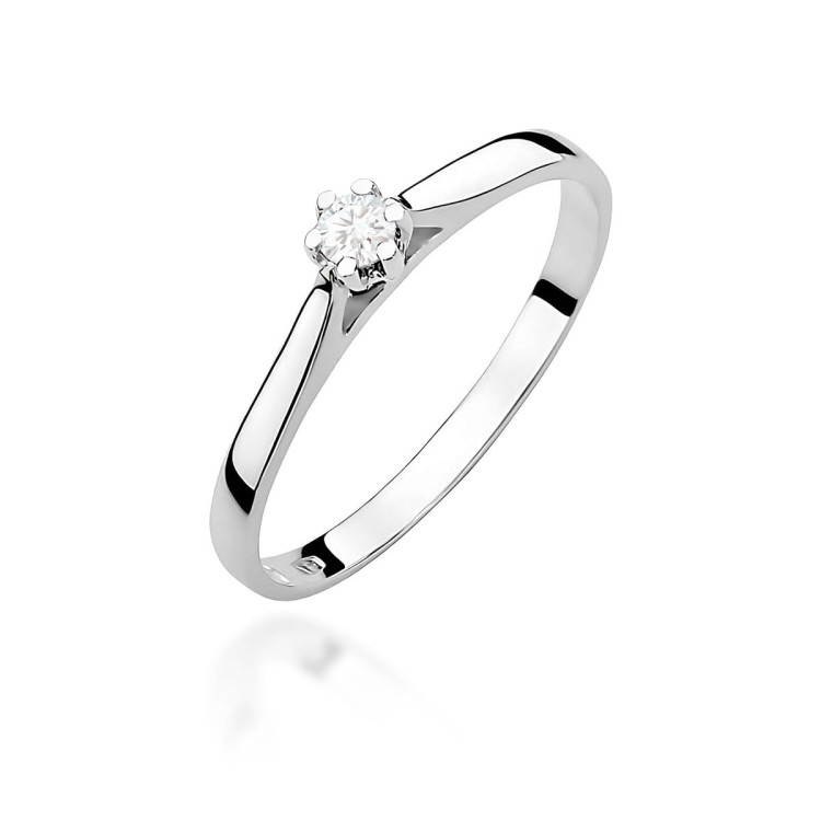Pierścionek W0311 Diament Laboratoryjny 0,10ct białe złoto
