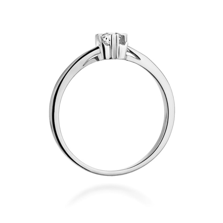 Pierścionek z białego złota z diamentem laboratoryjnym - próba 585 0,10CT w0318.B3.LDW.01