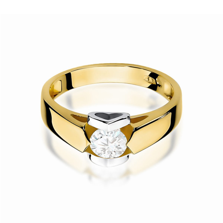 Pierścionek W0320 Diament Laboratoryjny 0,50ct żółte złoto