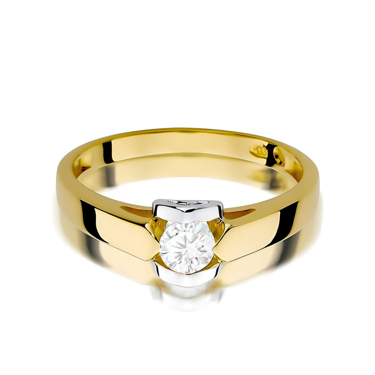 Pierścionek W0320 Diament Laboratoryjny 0,30ct żółte złoto