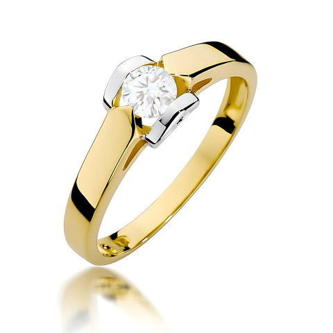 Pierścionek W0320 Diament Laboratoryjny 0,30ct żółte złoto