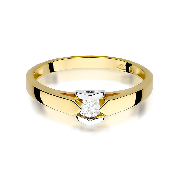 Pierścionek W0320 Diament 0,04ct żółte złoto
