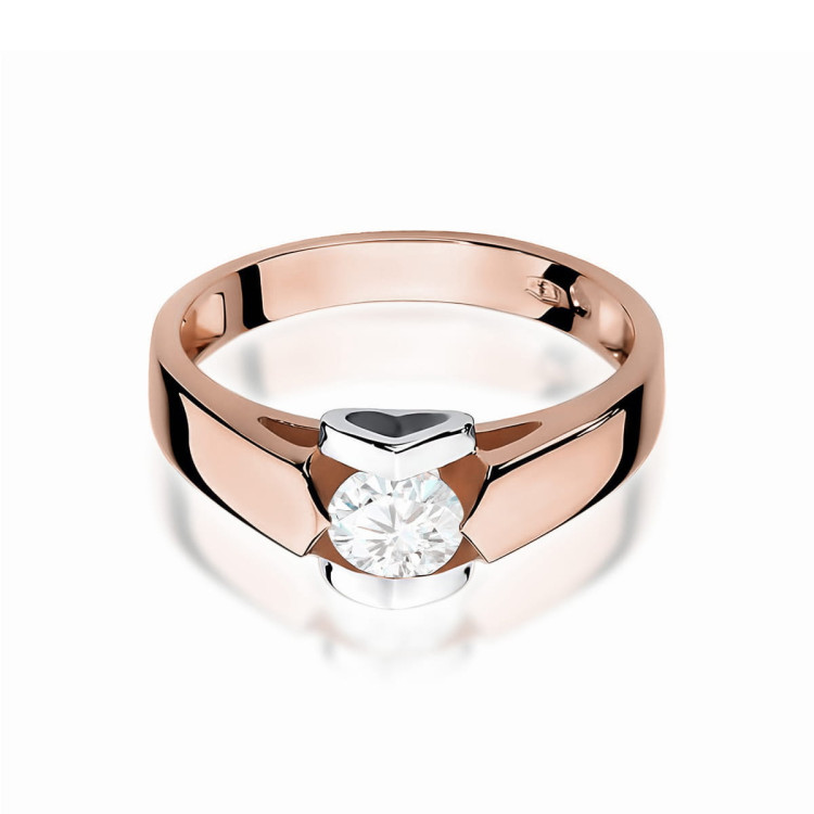 Pierścionek W0320 Diament Laboratoryjny 0,50ct różowe złoto