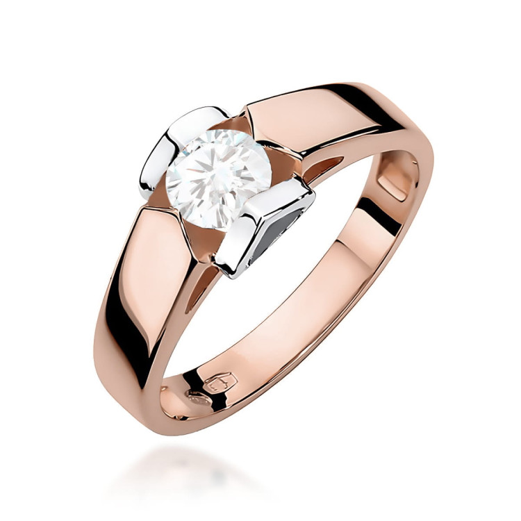 Pierścionek W0320 Diament Laboratoryjny 0,50ct różowe złoto