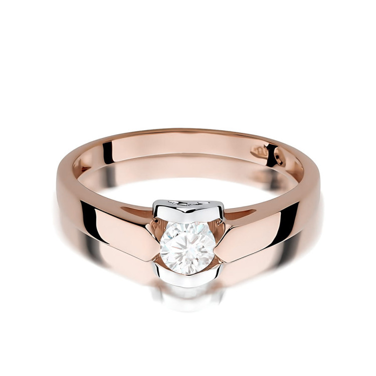 Pierścionek W0320 Diament Laboratoryjny 0,30ct różowe złoto