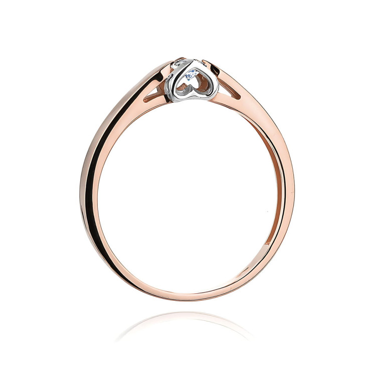 Pierścionek W0320 Diament 0,09ct różowe złoto