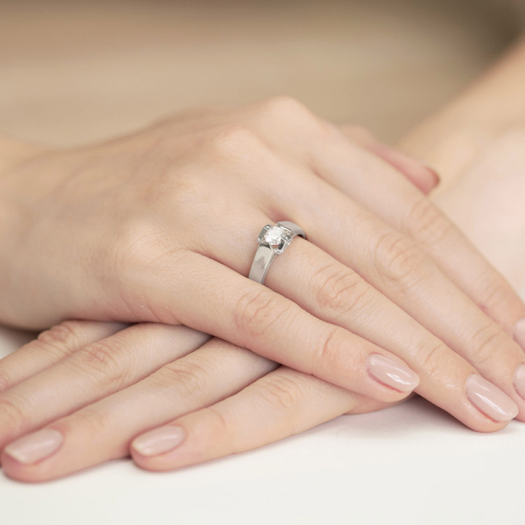 Pierścionek W0320 Diament 0,50ct białe złoto